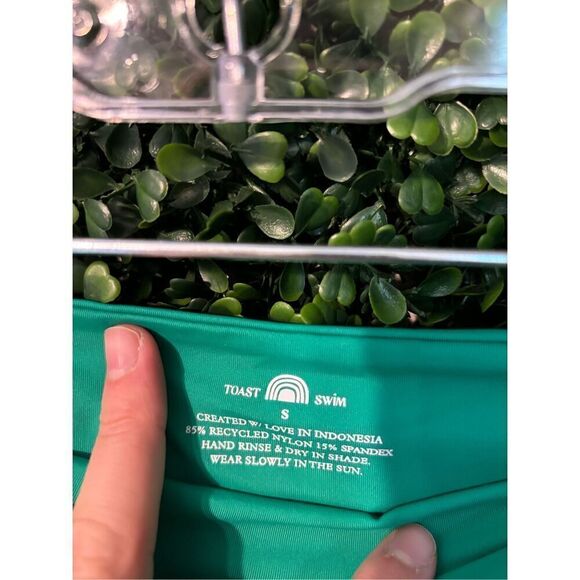 Free People Toast Swim Signature Cinch Bikini Bottoms Sz Small NWT Emerald - Picture 5 of 6